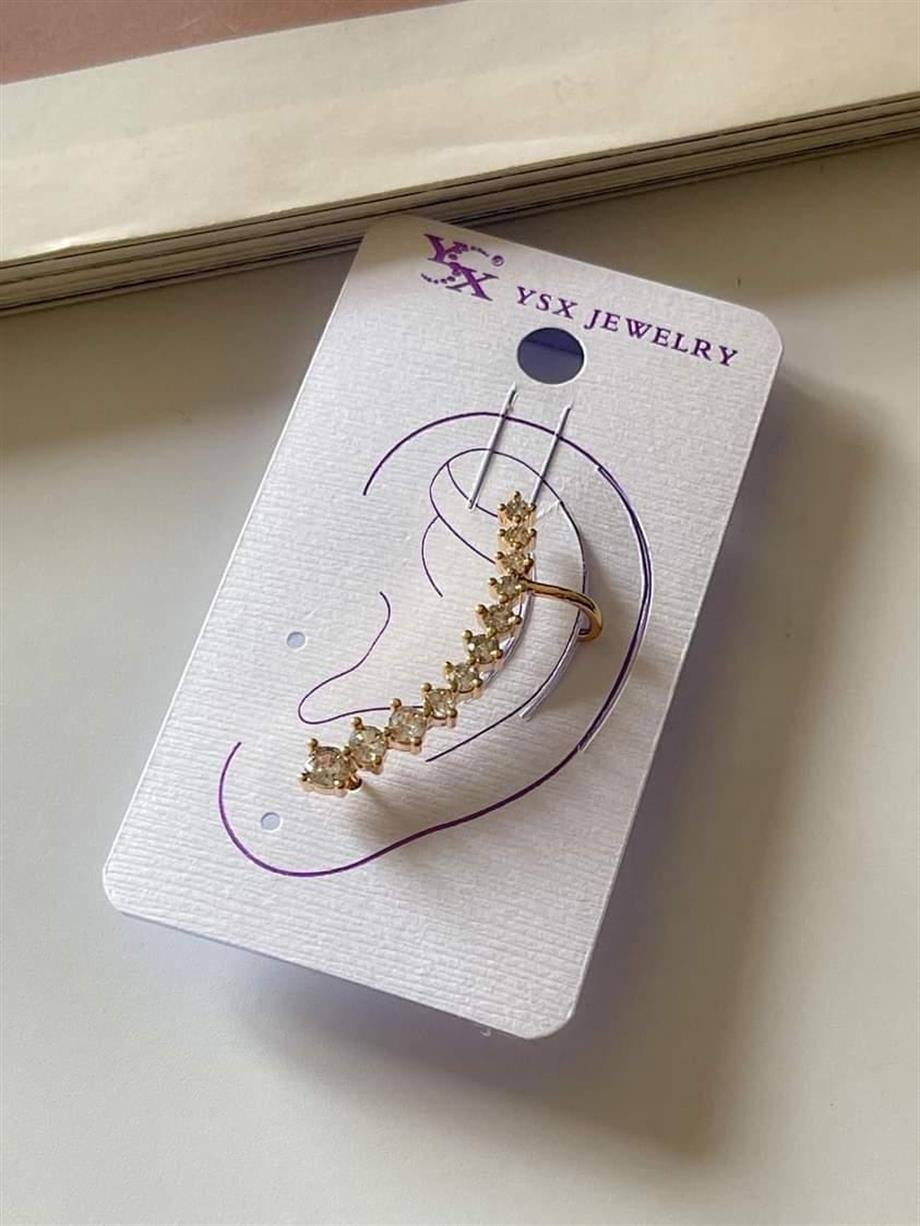 Özel Kaplama Baget Taşlı Tek Ear Cuff Küpe 