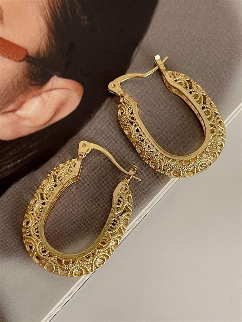 Özel Kaplama Dantel Küpe (3 Cm)