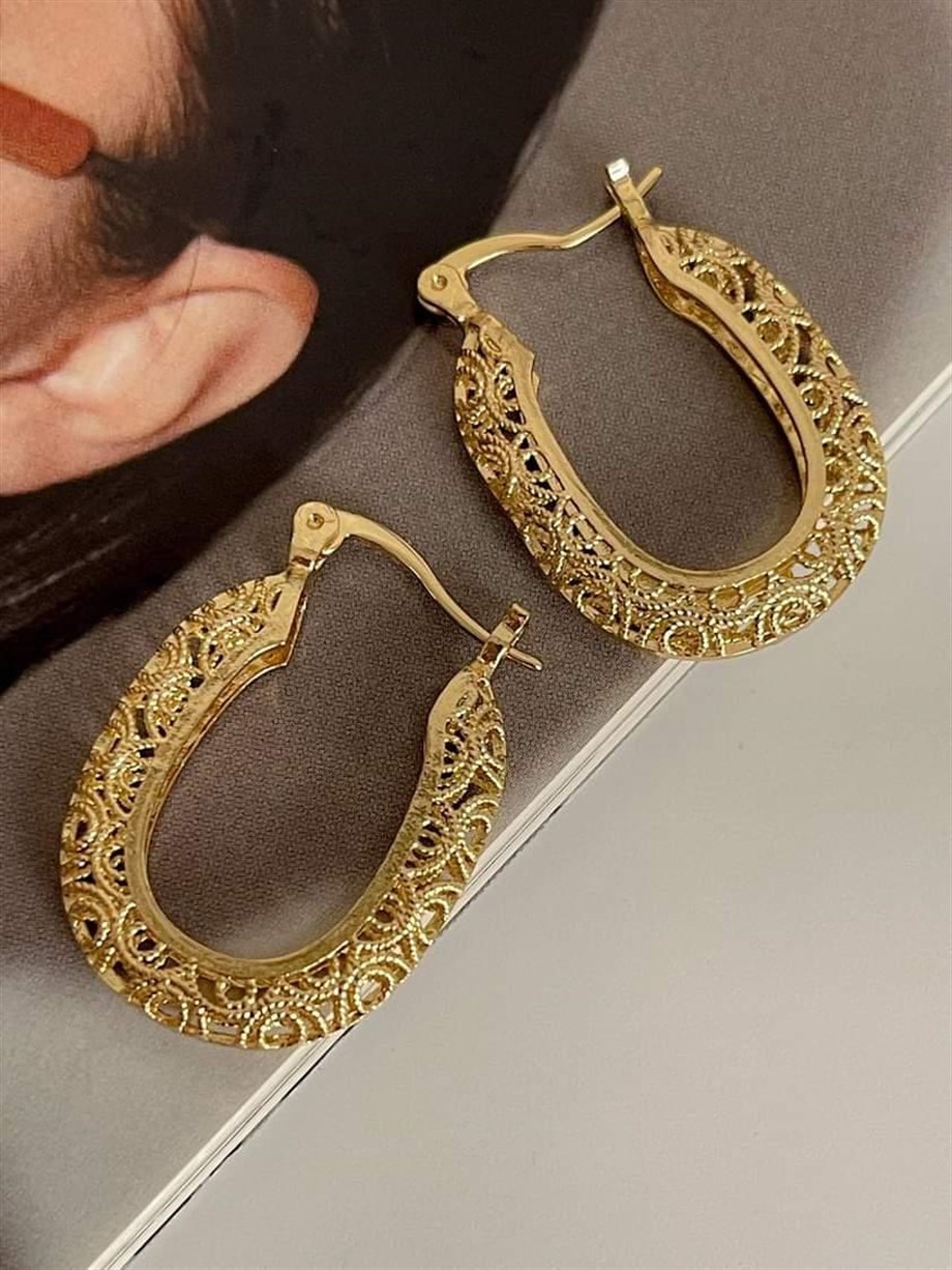 Özel Kaplama Dantel Küpe (3 Cm)