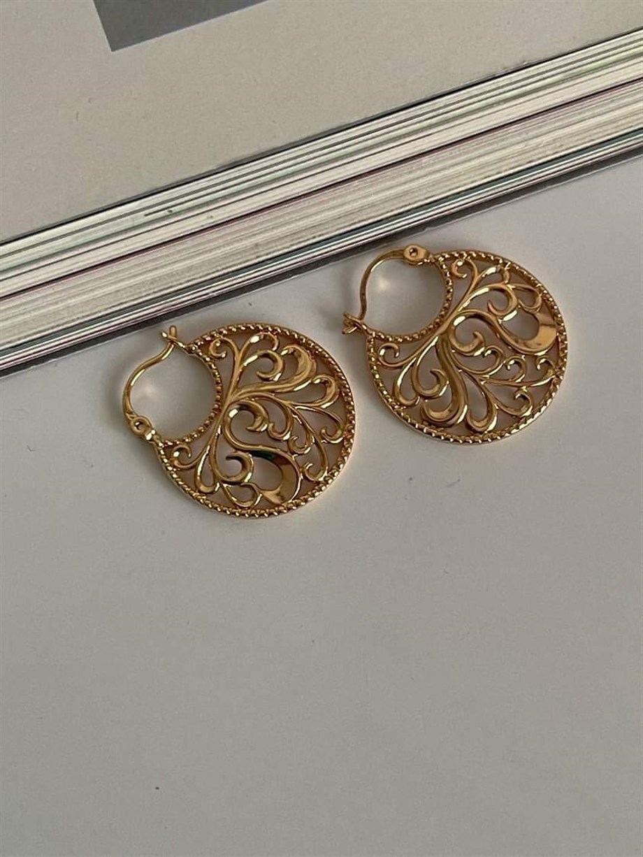 Özel Kaplama Dantel Vintage Küpe (2.80 Cm)