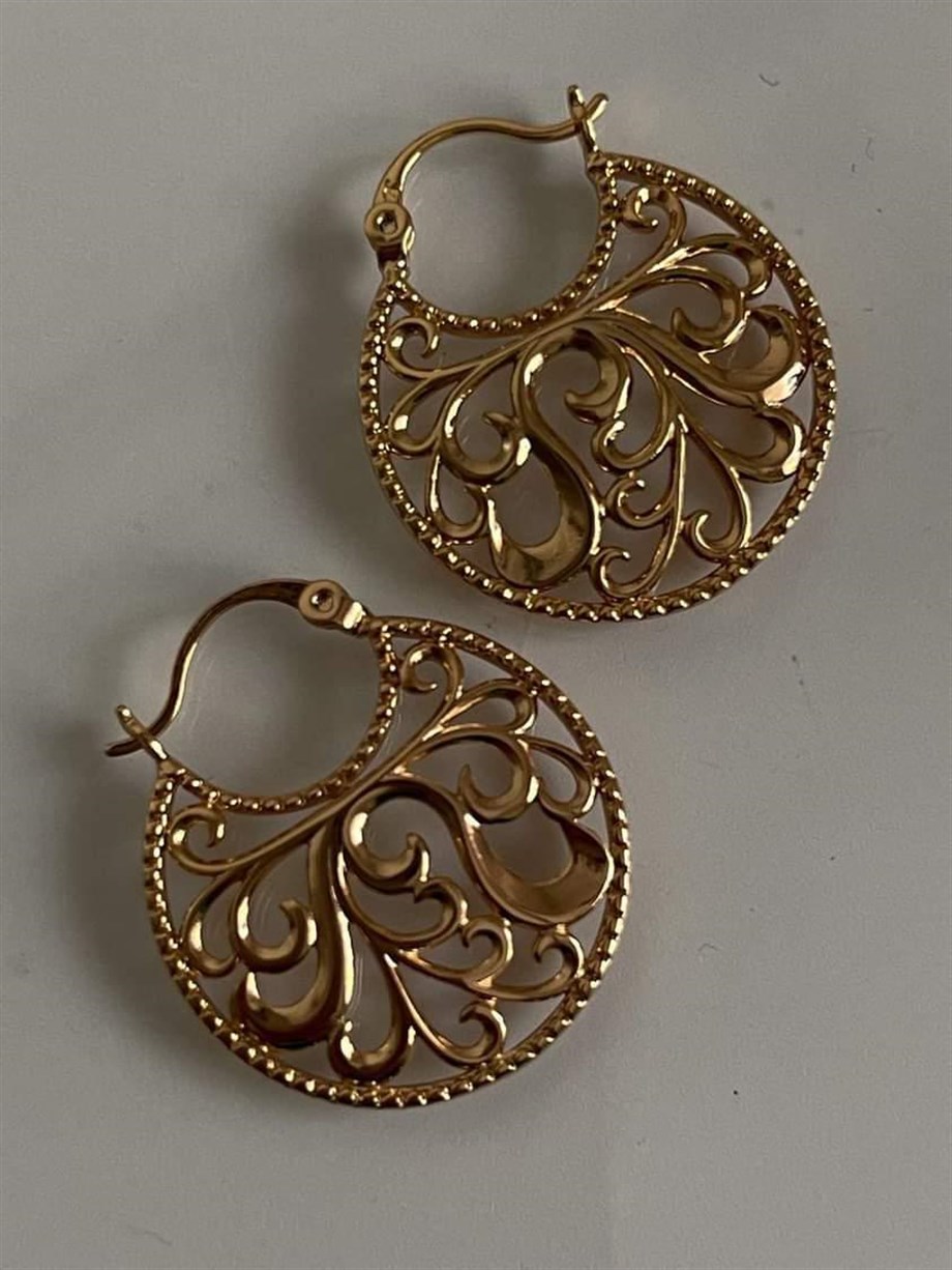 Özel Kaplama Dantel Vintage Küpe (2.80 Cm)