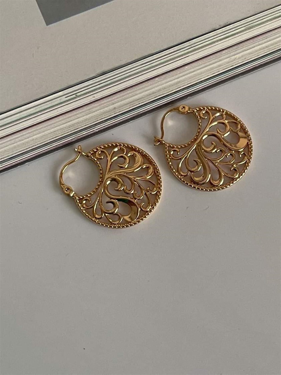 Özel Kaplama Dantel Vintage Küpe (2.80 Cm)