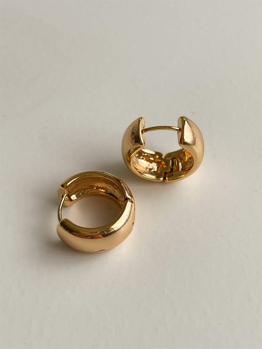Özel Kaplama Gold Renk Basic Halka Küpe (1.5 Cm)