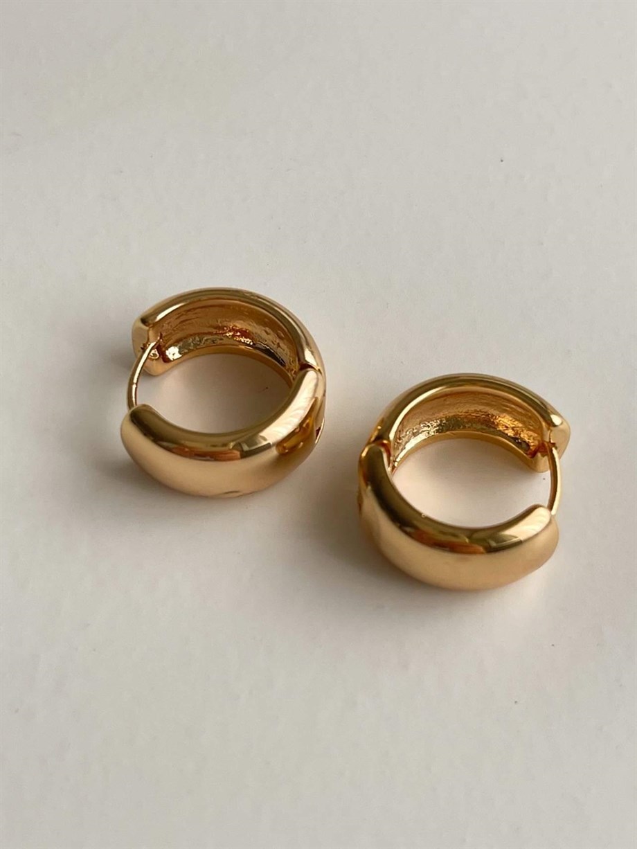 Özel Kaplama Gold Renk Basic Halka Küpe (1.5 Cm)