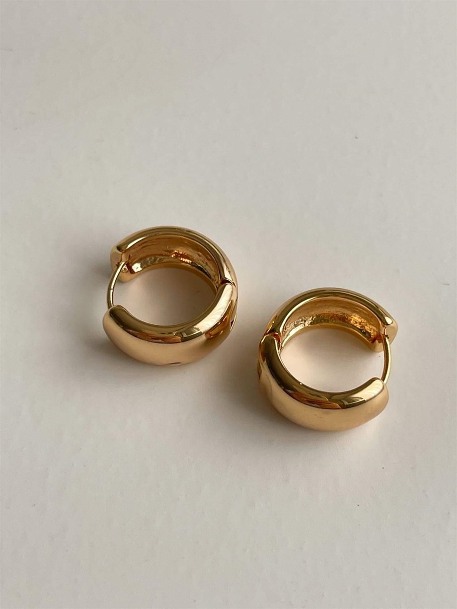Özel Kaplama Gold Renk Basic Halka Küpe (1.5 Cm)