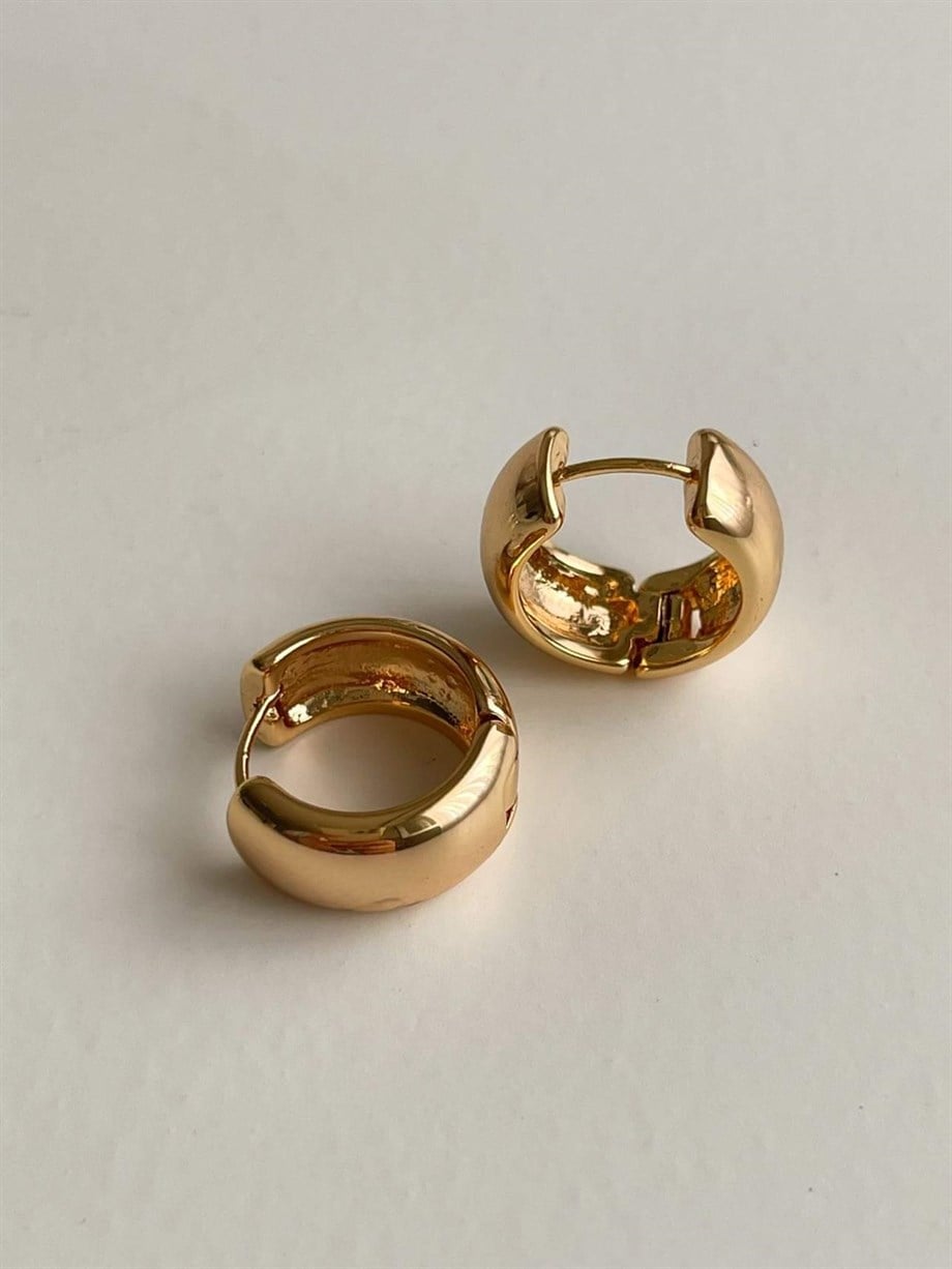 Özel Kaplama Gold Renk Basic Halka Küpe (1.5 Cm)