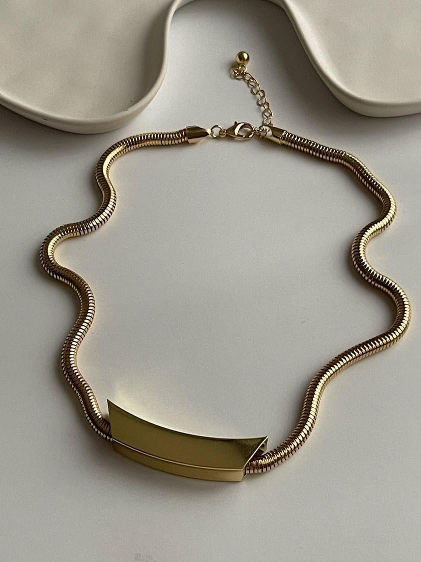 Özel Kaplama Gold Tasarım Kolye (50 Cm)