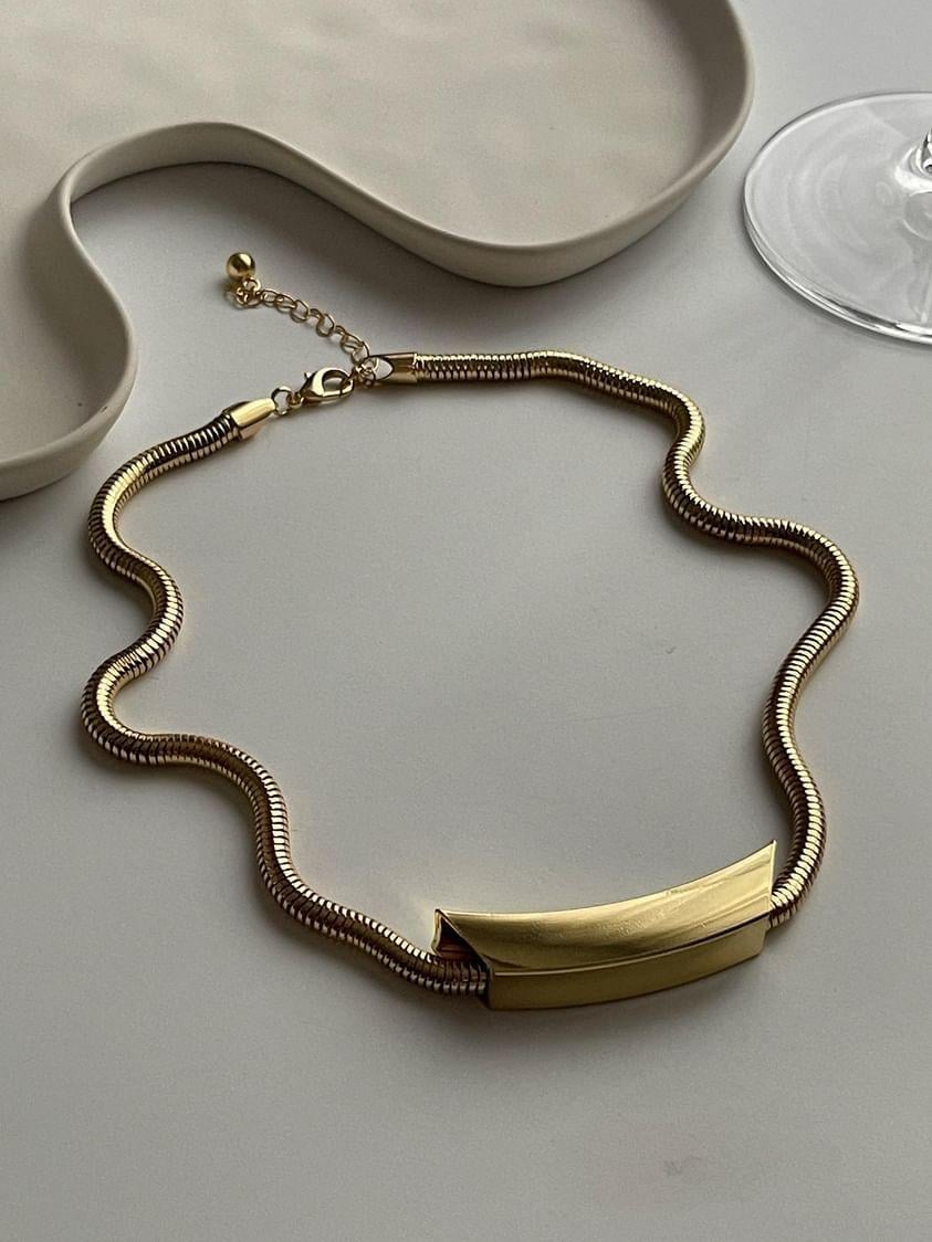 Özel Kaplama Gold Tasarım Kolye (50 Cm)