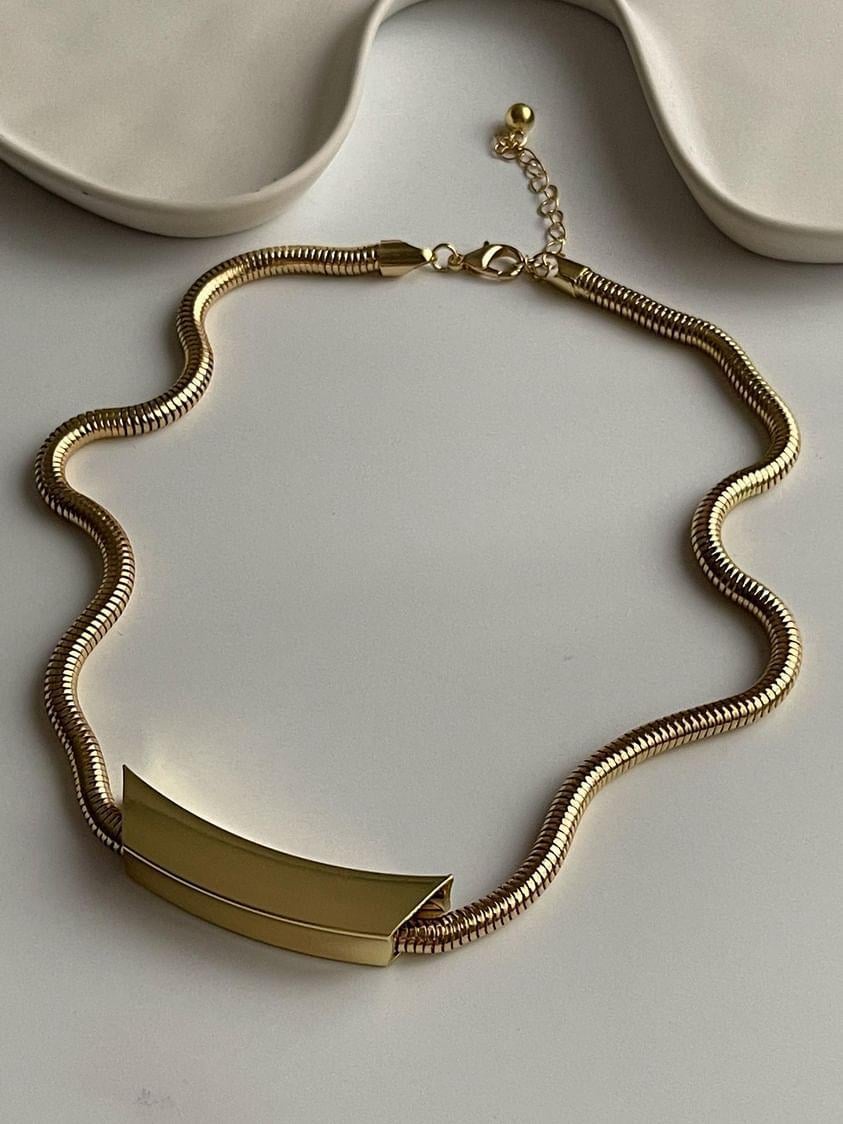 Özel Kaplama Gold Tasarım Kolye (50 Cm)