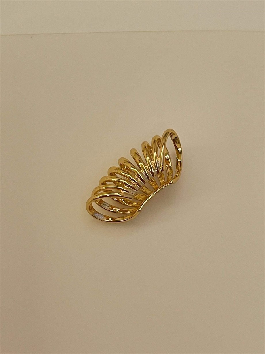 Özel Kaplama Gold Tekli Ear Cuff Küpe (2.5 Cm)