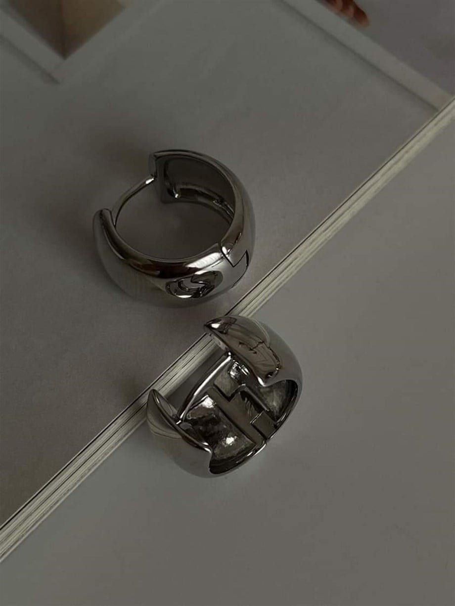Özel Kaplama Gümüş Renk Basic Halka Küpe (1.60 Cm)