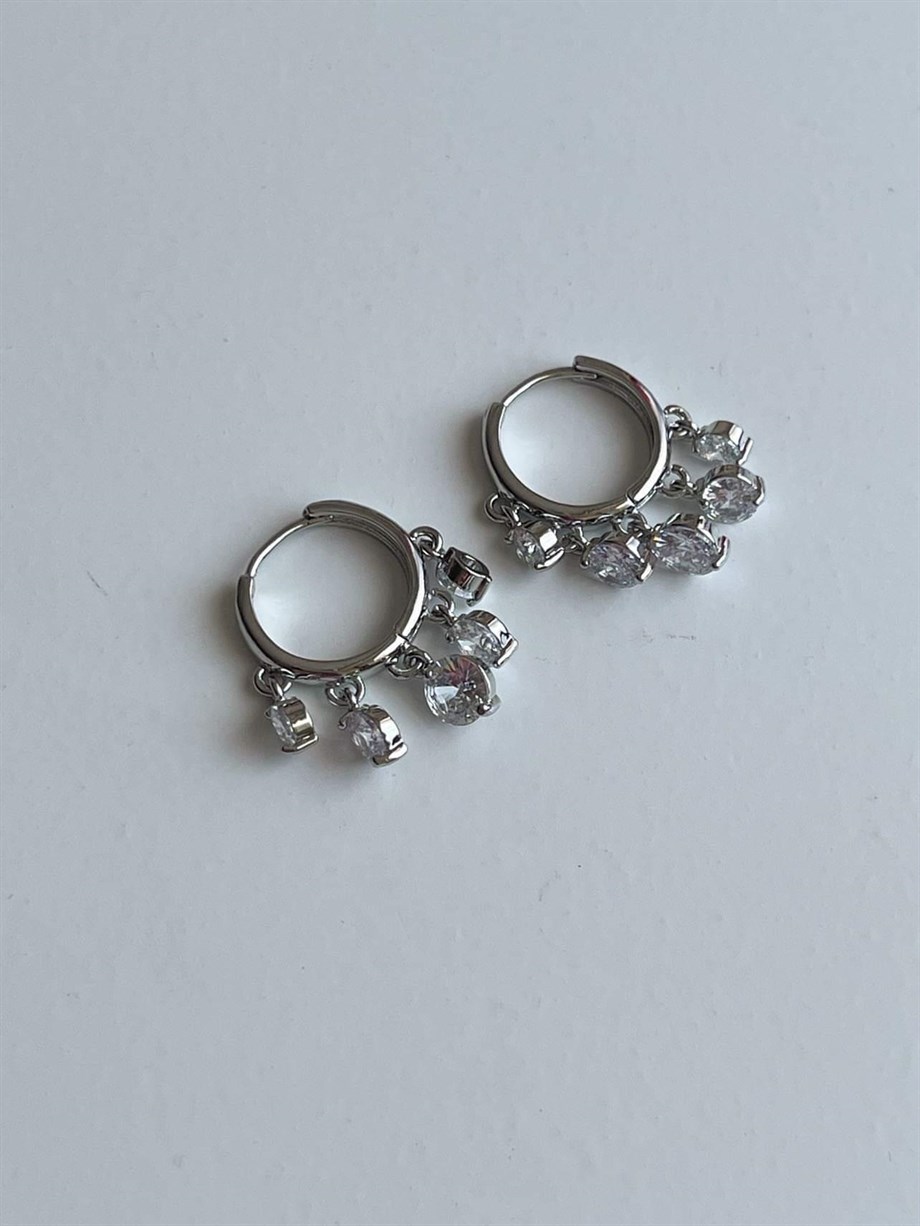 Özel Kaplama Gümüş Renk Shakira Küpe (2.5 Cm)