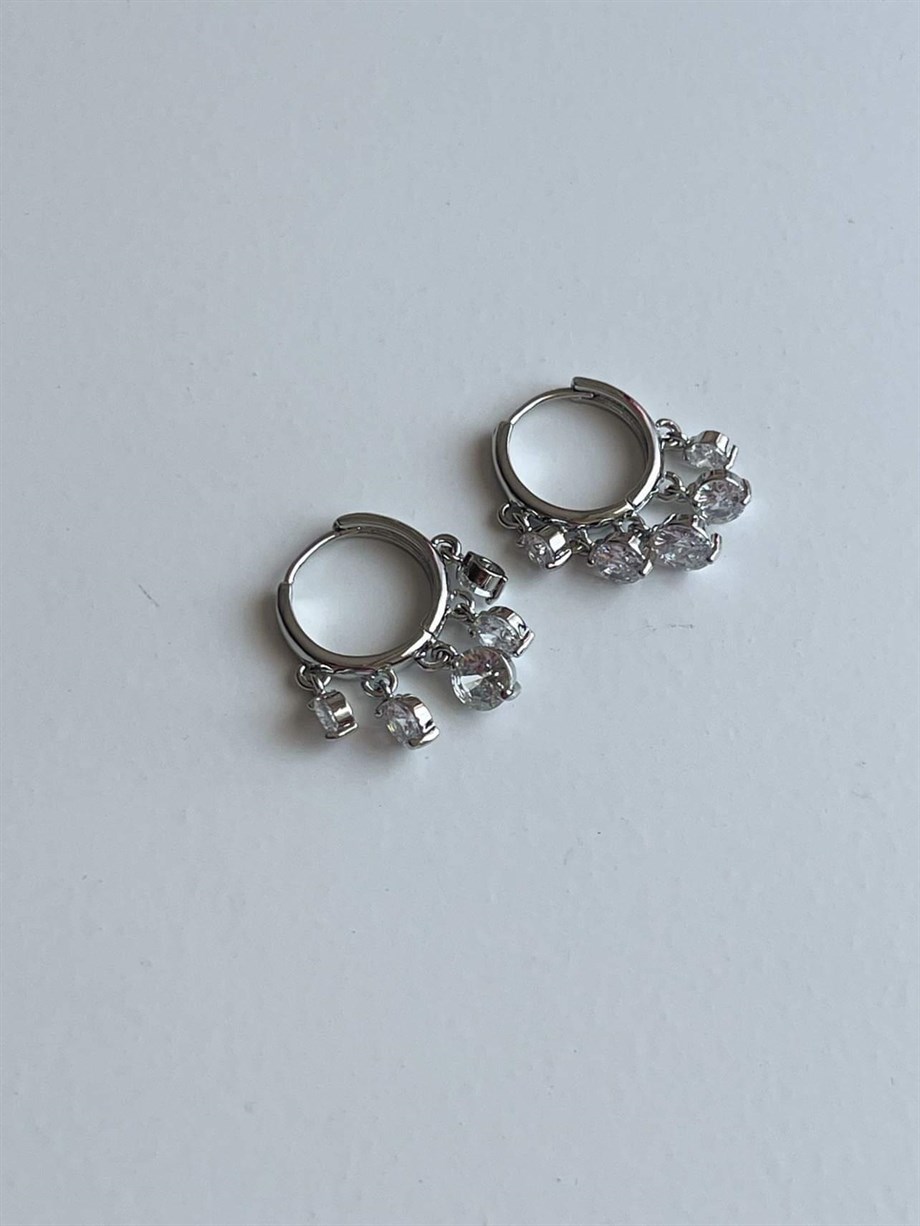Özel Kaplama Gümüş Renk Shakira Küpe (2.5 Cm)
