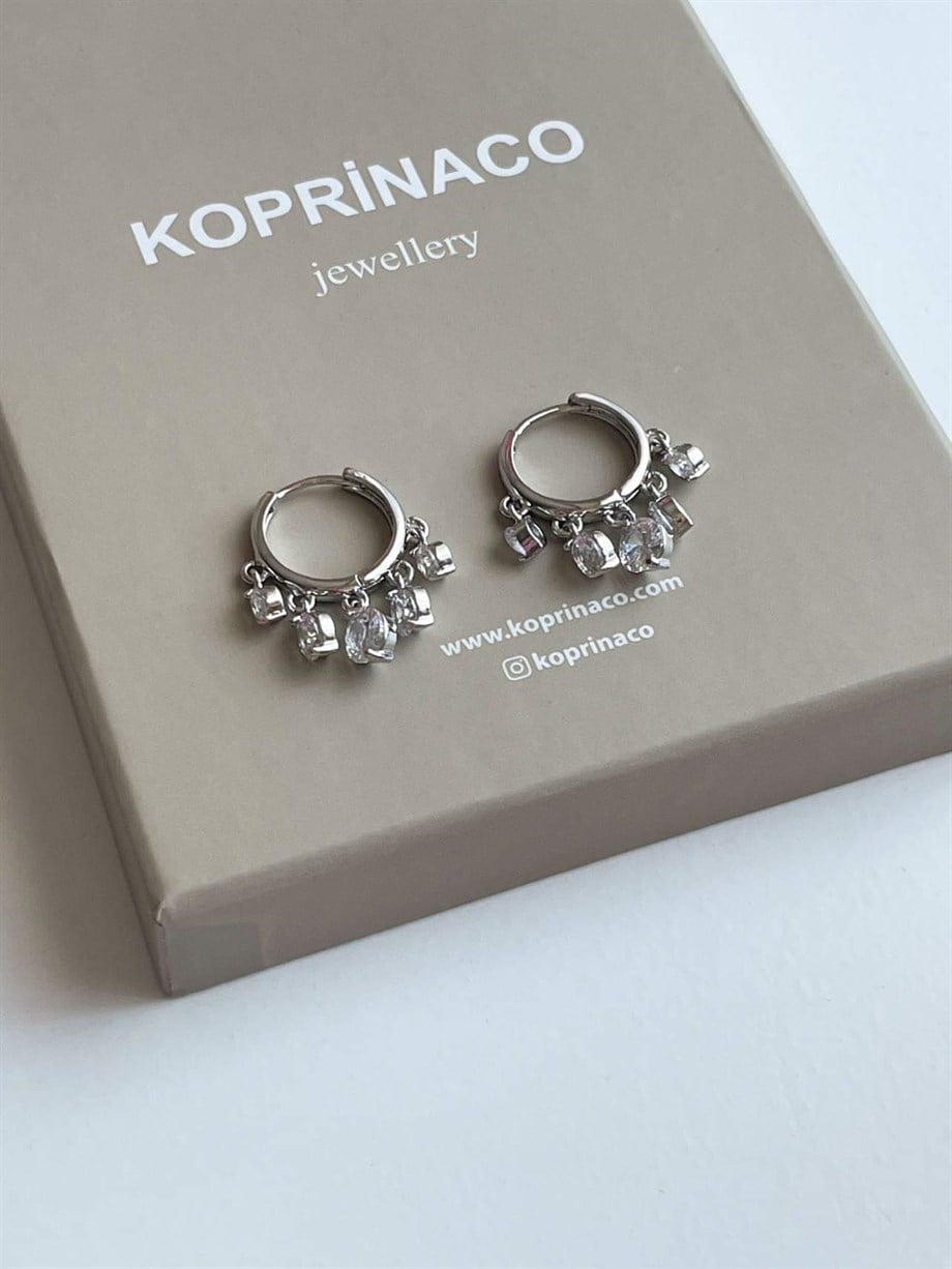 Özel Kaplama Gümüş Renk Shakira Küpe (2.5 Cm)