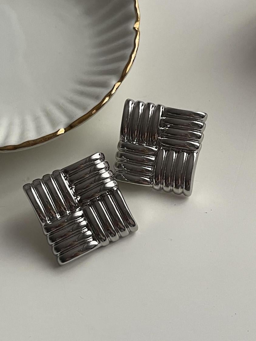 Özel Kaplama Gümüş Renk Vintage Küpe (2.40 Cm)