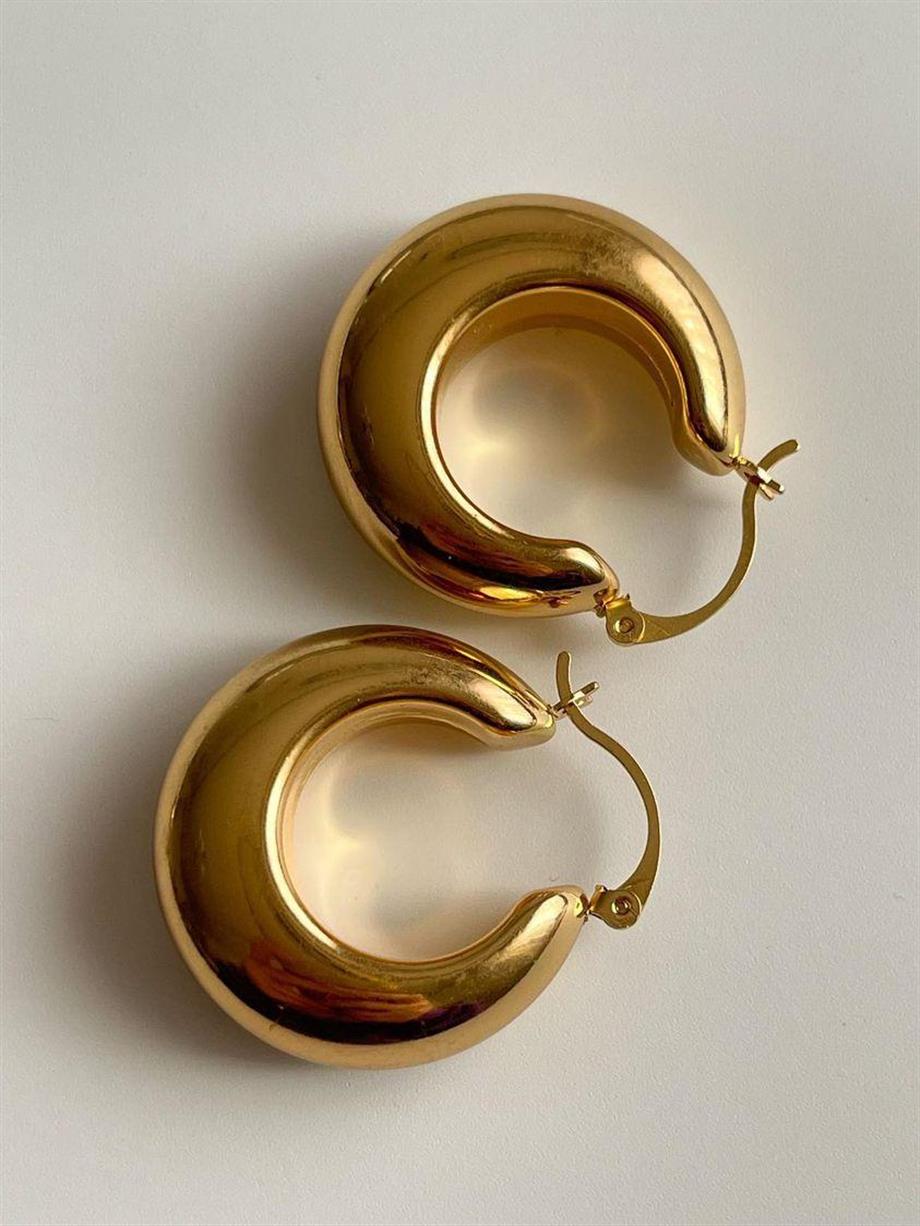 Özel Kaplama Hafif Kalın Halka Küpe (3 Cm)