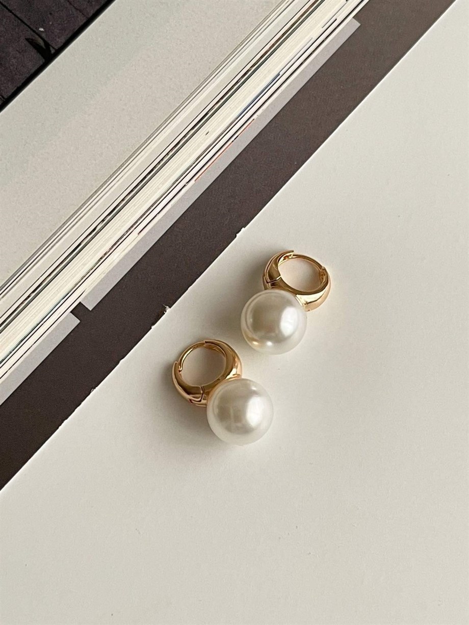 Özel Kaplama İncili Küpe (2 Cm)