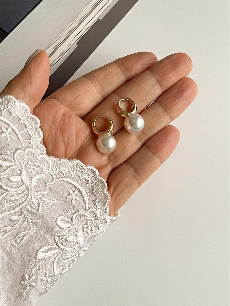 Özel Kaplama İncili Küpe (2 Cm)