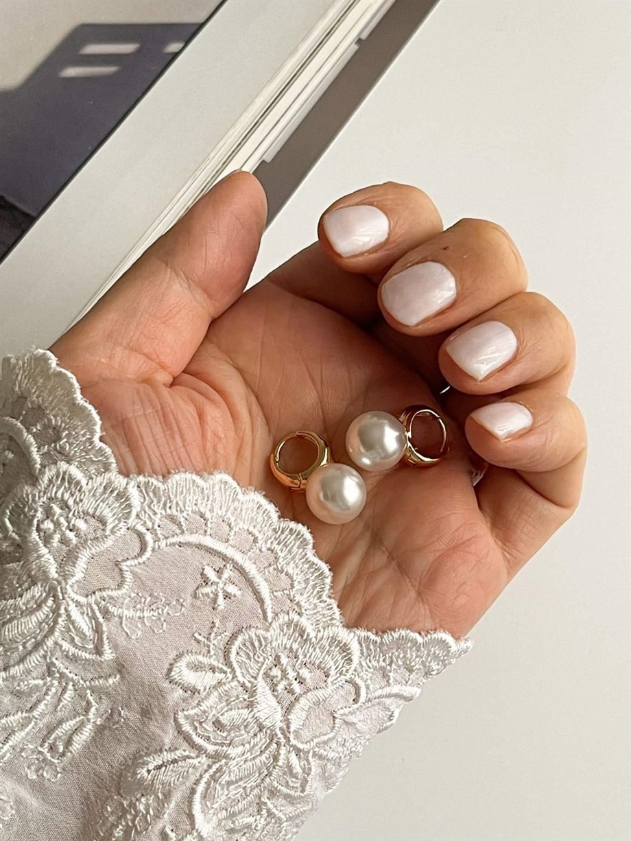 Özel Kaplama İncili Küpe (2 Cm)