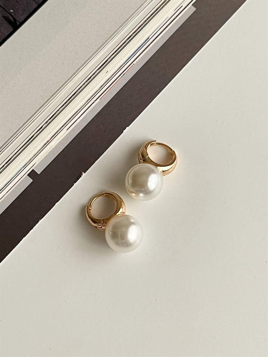 Özel Kaplama İncili Küpe (2 Cm)