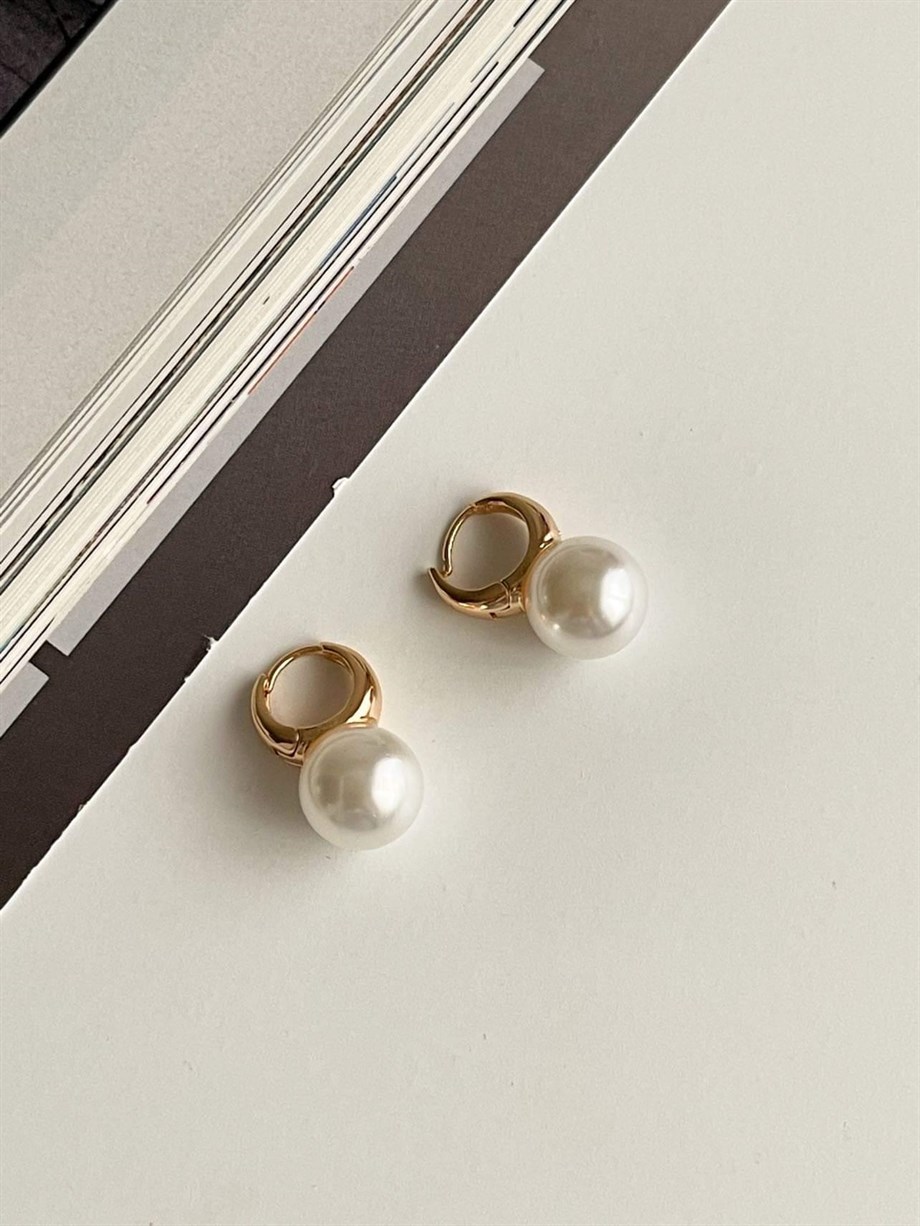 Özel Kaplama İncili Küpe (2 Cm)