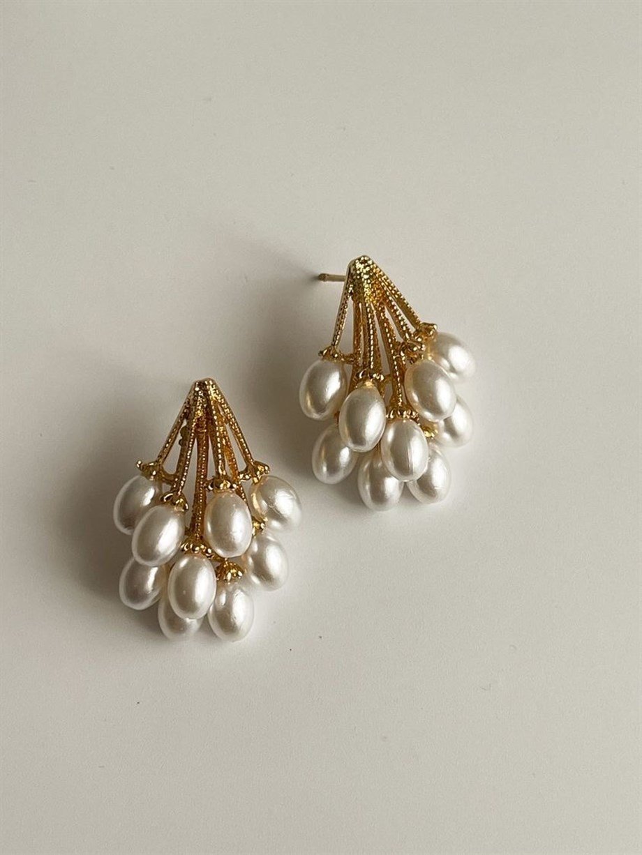 Özel Kaplama İncili Küpe (3 Cm)