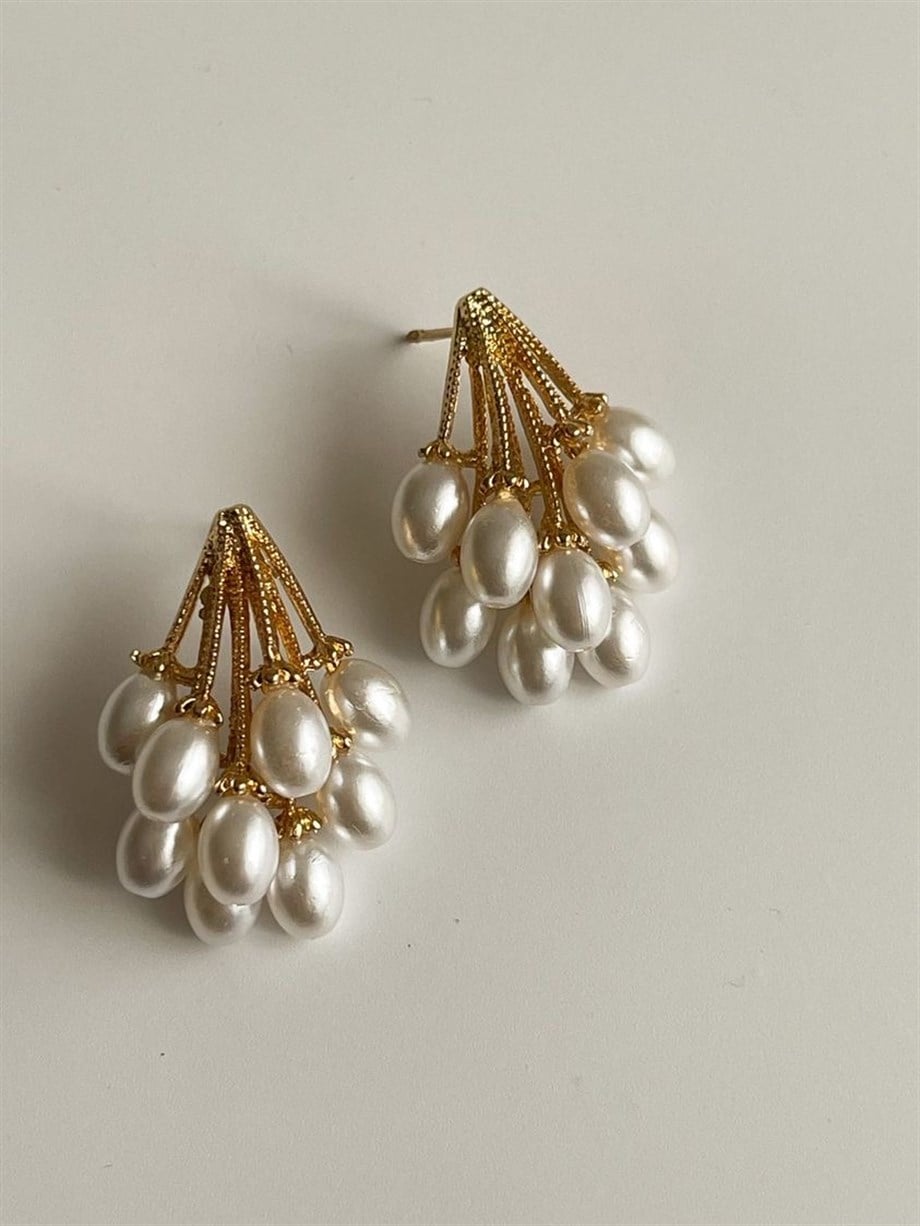 Özel Kaplama İncili Küpe (3 Cm)