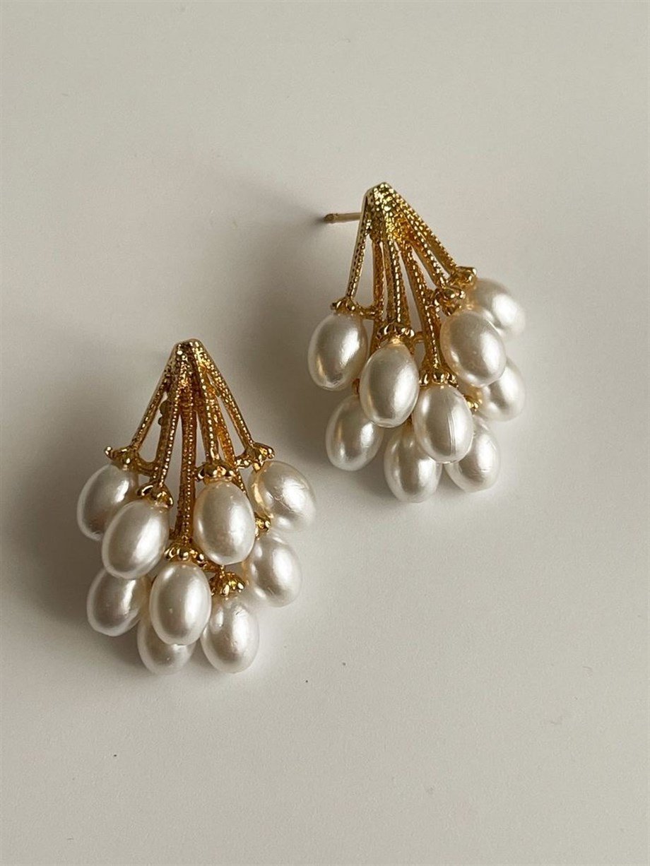 Özel Kaplama İncili Küpe (3 Cm)
