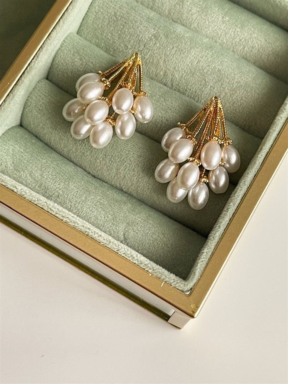 Özel Kaplama İncili Küpe (3 Cm)