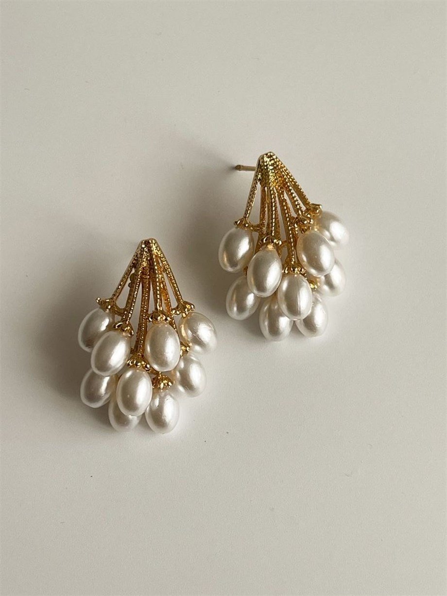Özel Kaplama İncili Küpe (3 Cm)
