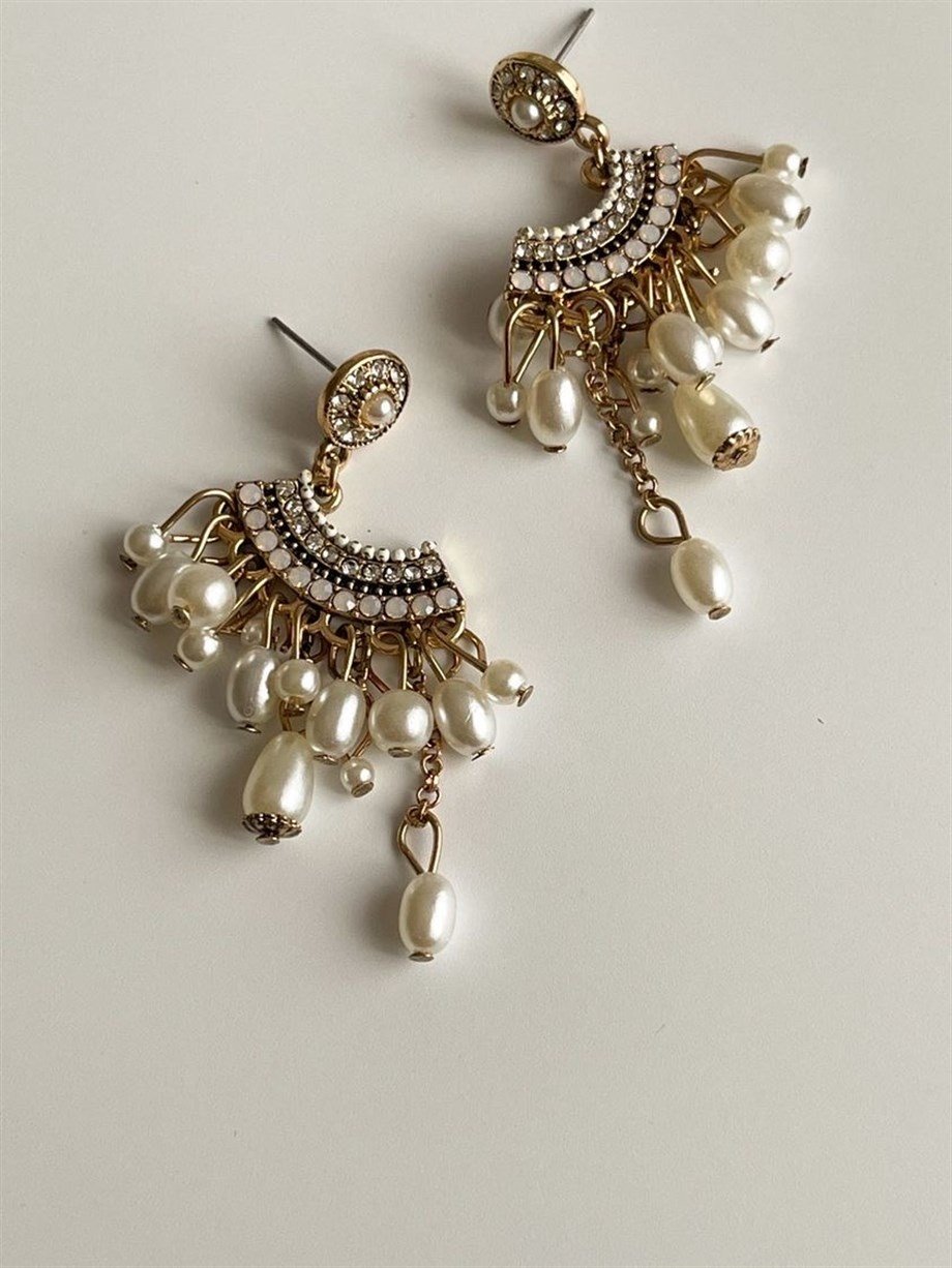 Özel Kaplama İncili Küpe (5 Cm)