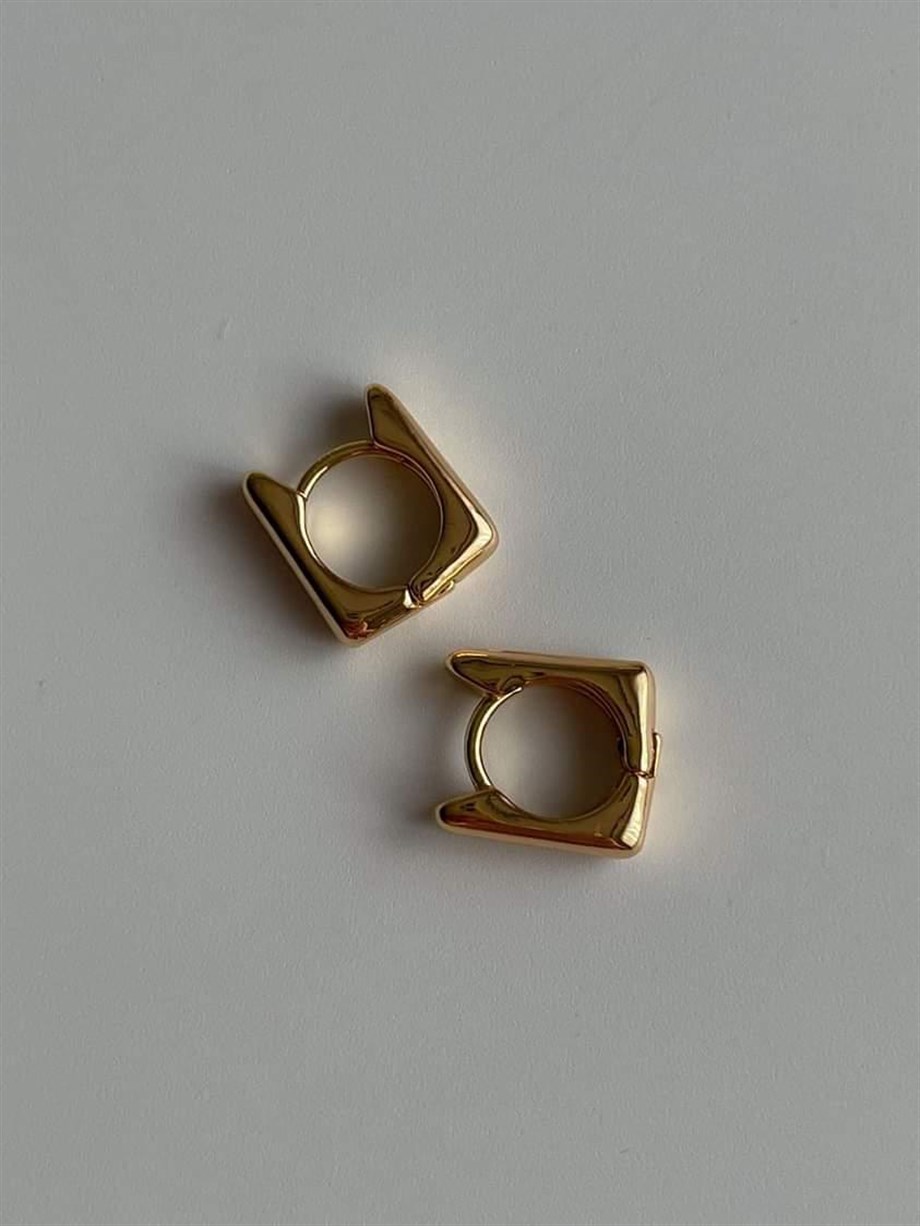 Özel Kaplama Mini Kare Küpe  (1.5 Cm)