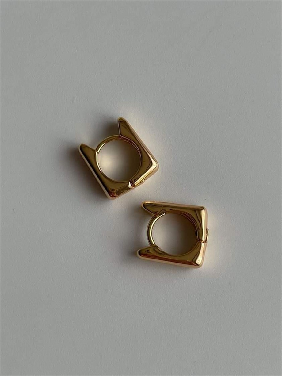 Özel Kaplama Mini Kare Küpe  (1.5 Cm)