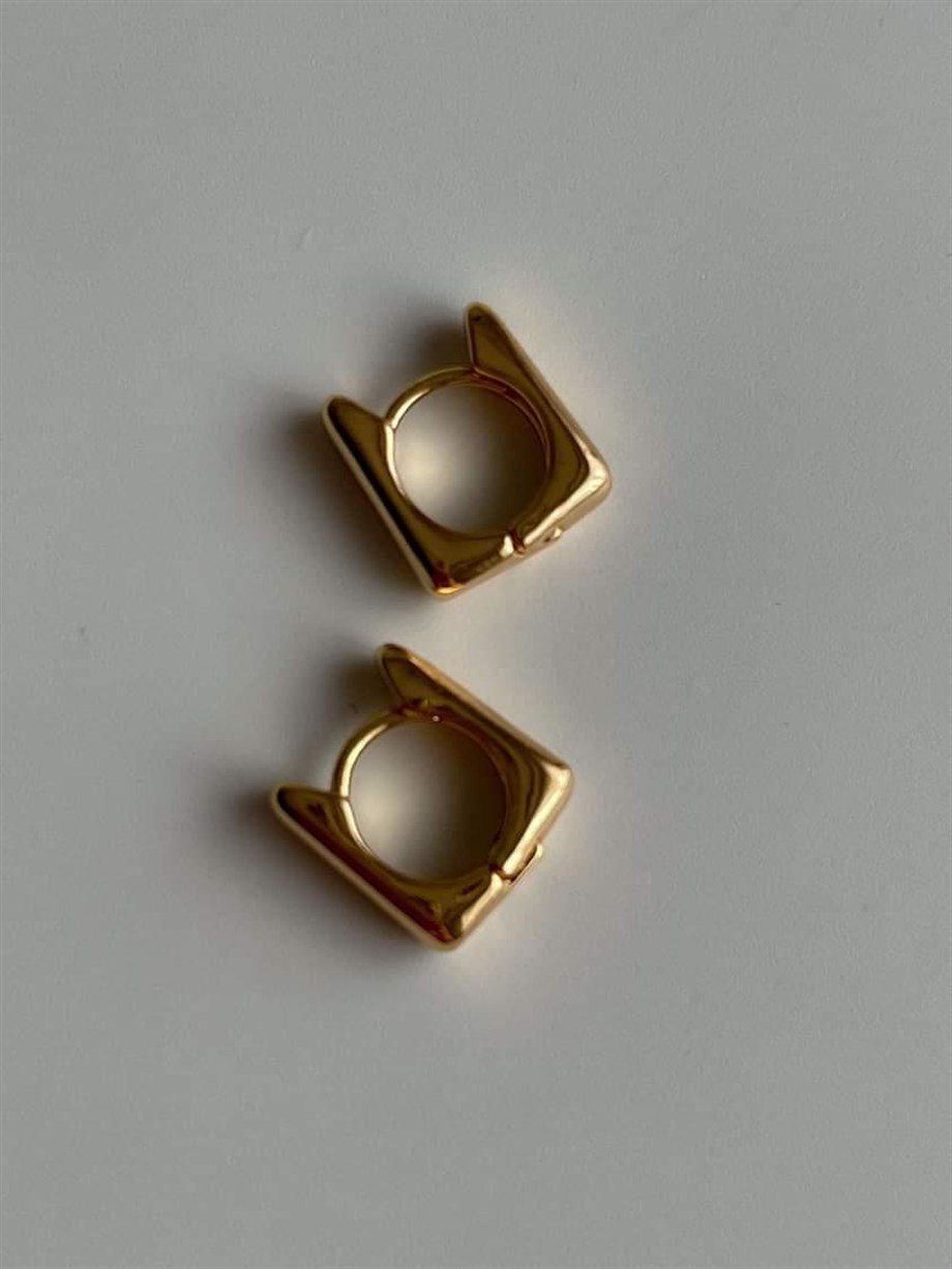 Özel Kaplama Mini Kare Küpe  (1.5 Cm)