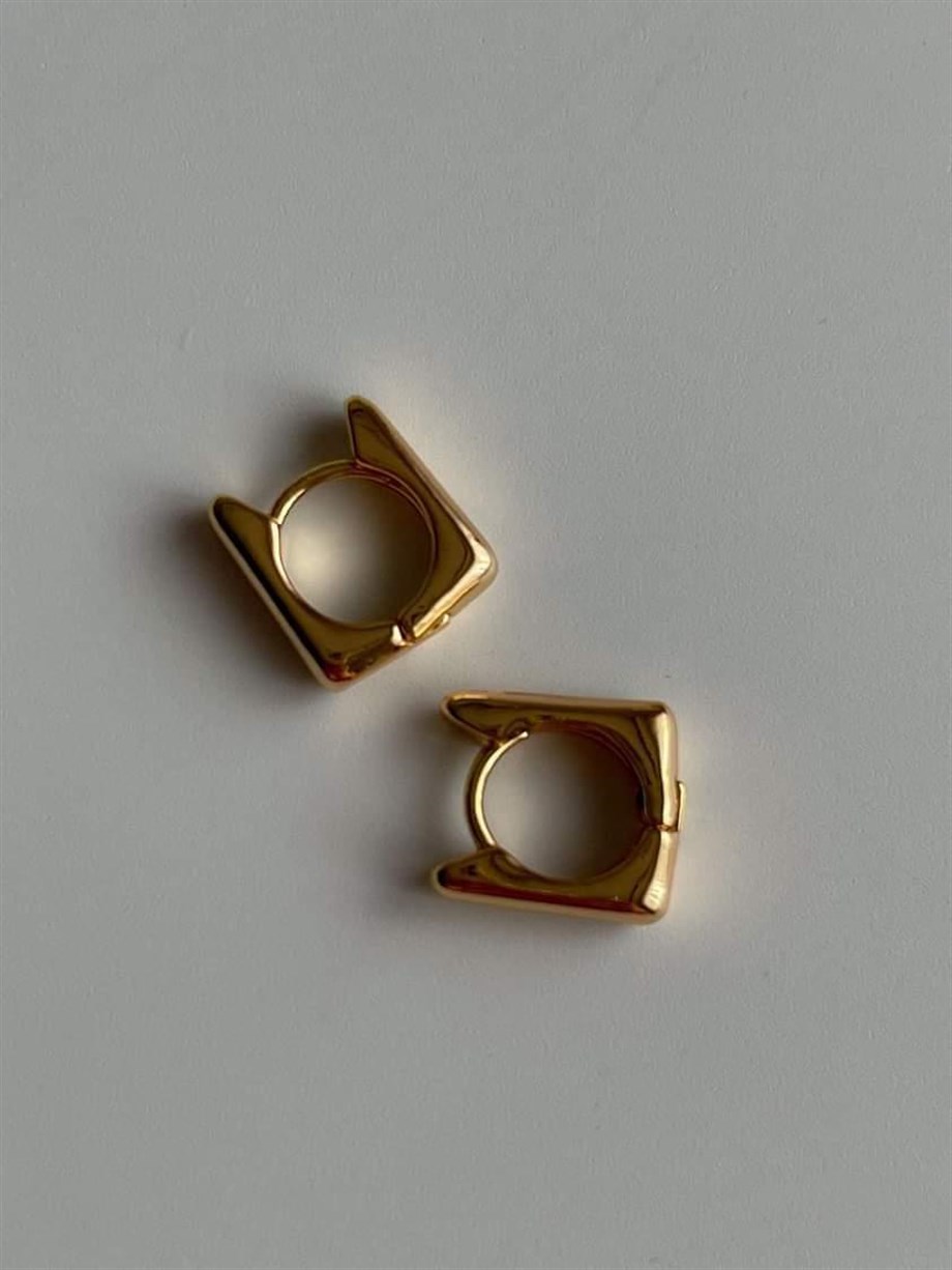 Özel Kaplama Mini Kare Küpe  (1.5 Cm)