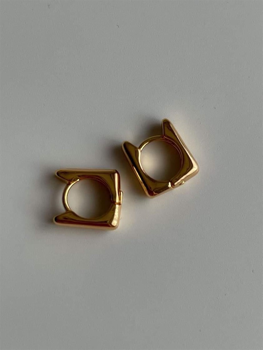 Özel Kaplama Mini Kare Küpe  (1.5 Cm)