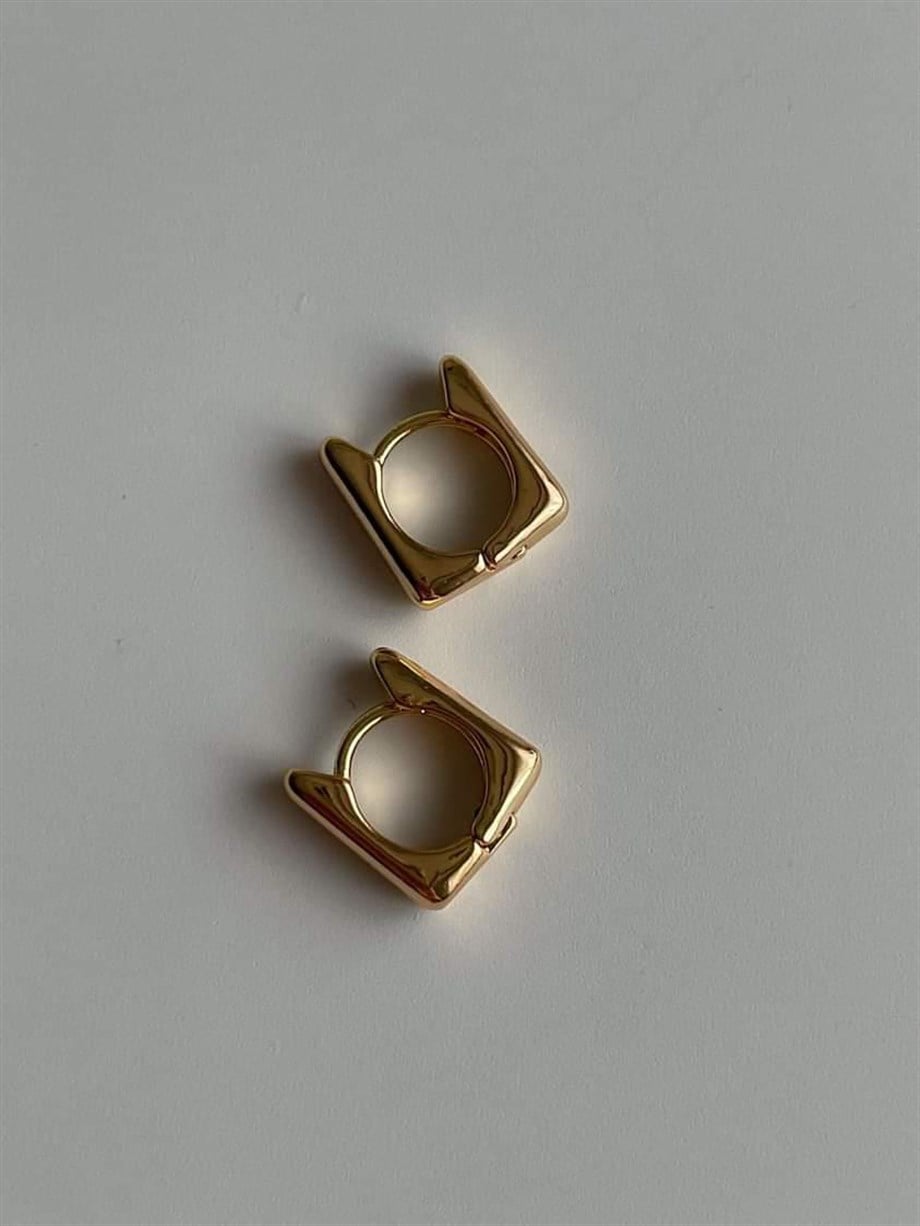 Özel Kaplama Mini Kare Küpe  (1.5 Cm)