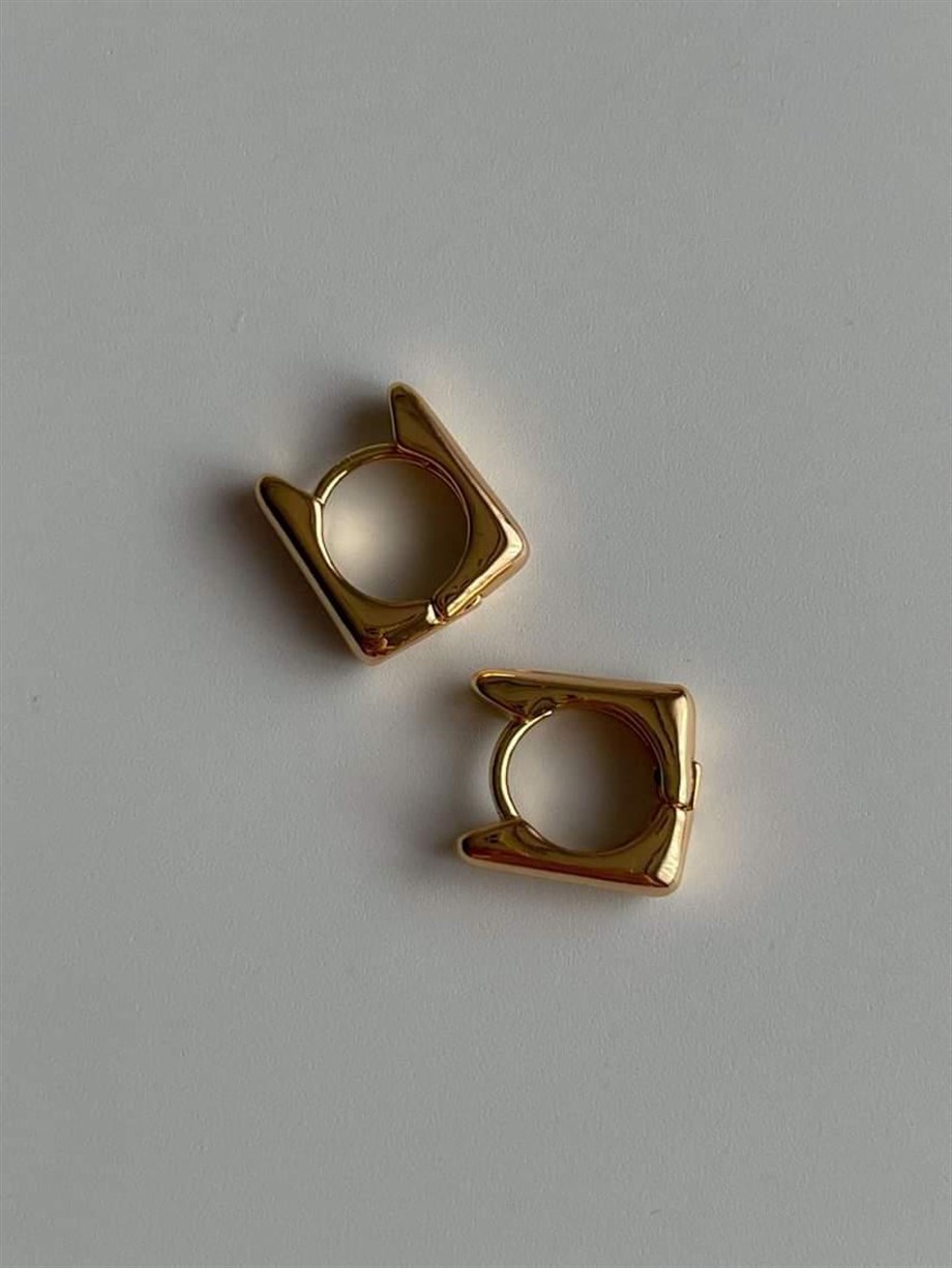 Özel Kaplama Mini Kare Küpe  (1.5 Cm)