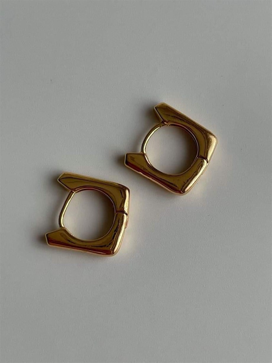 Özel Kaplama Mini Kare Küpe  (1.5 Cm)
