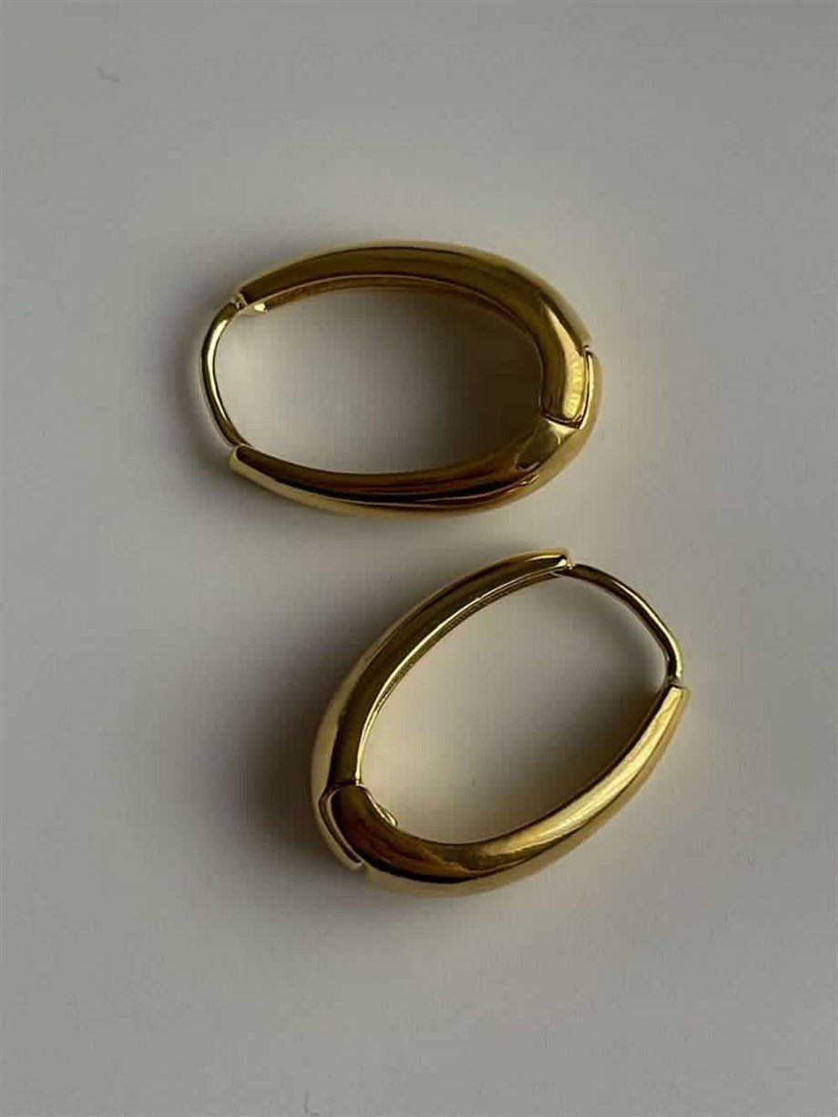 Özel Kaplama Oval Halka Küpe (2.40 Cm)