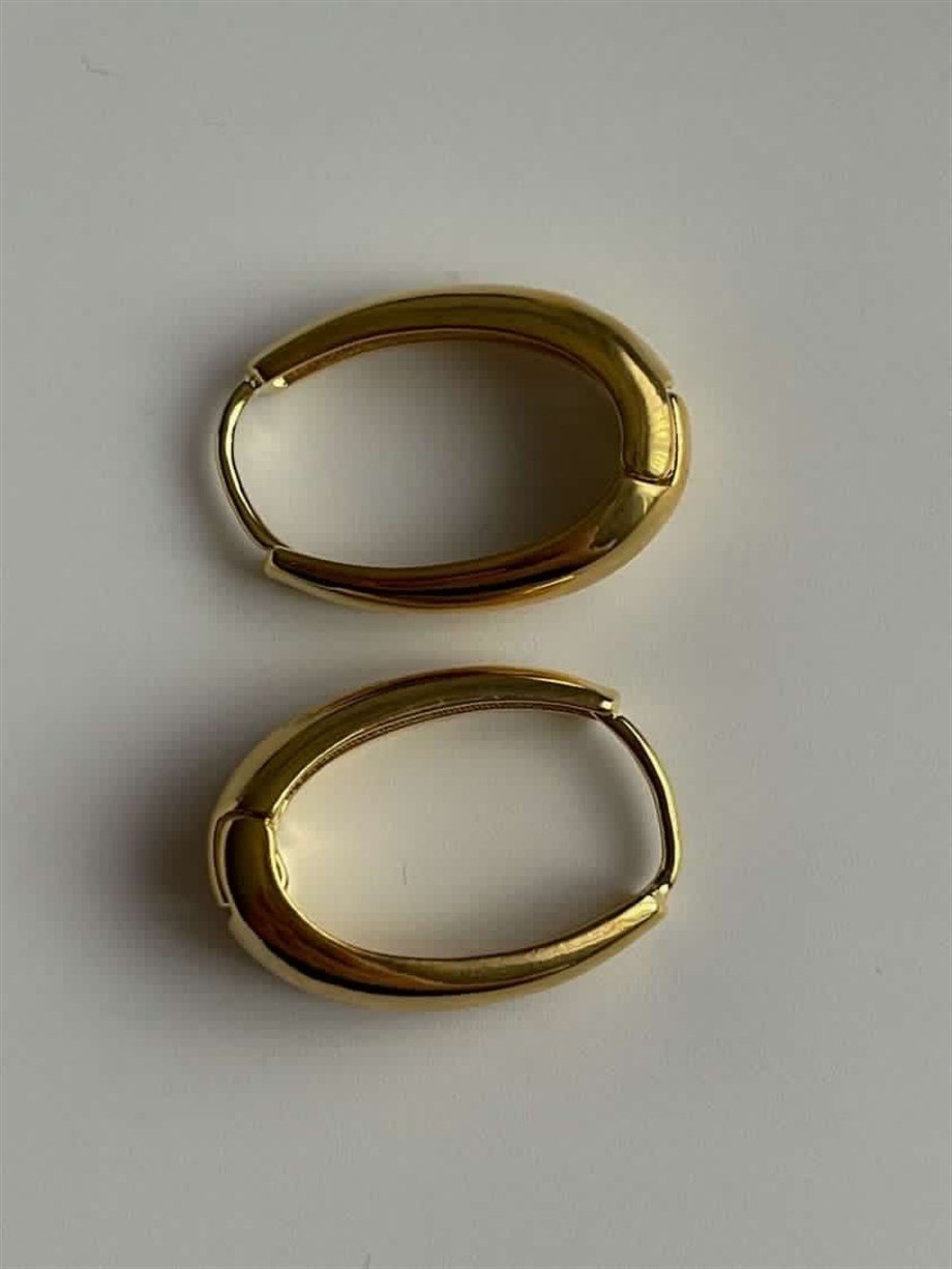 Özel Kaplama Oval Halka Küpe (2.40 Cm)