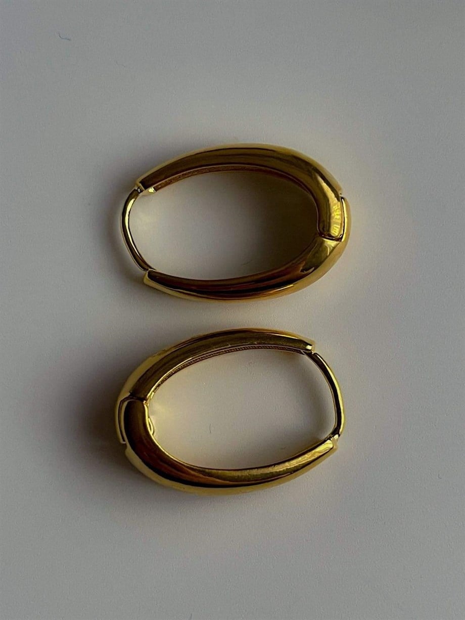 Özel Kaplama Oval Halka Küpe (2.40 Cm)