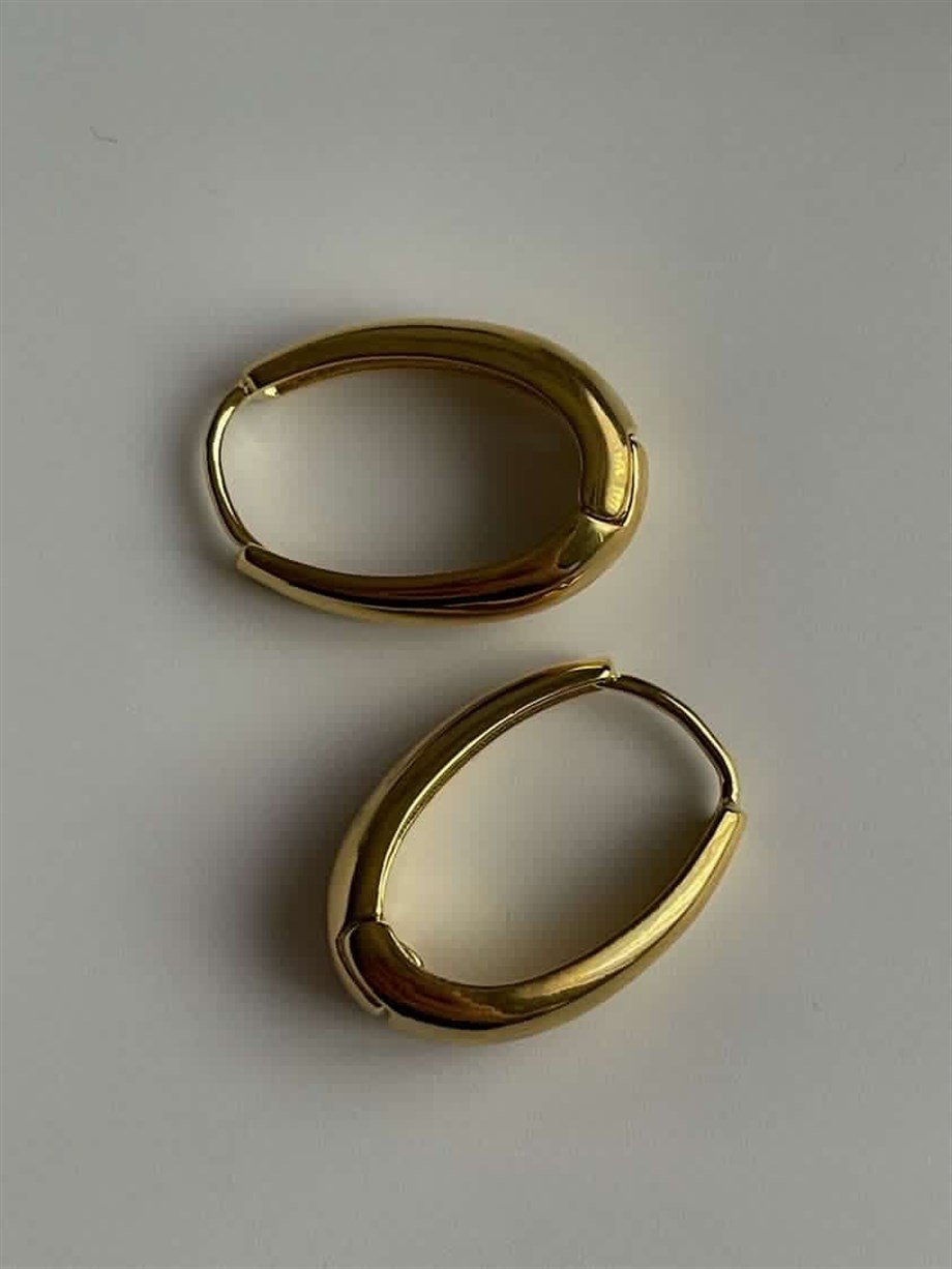 Özel Kaplama Oval Halka Küpe (2.40 Cm)