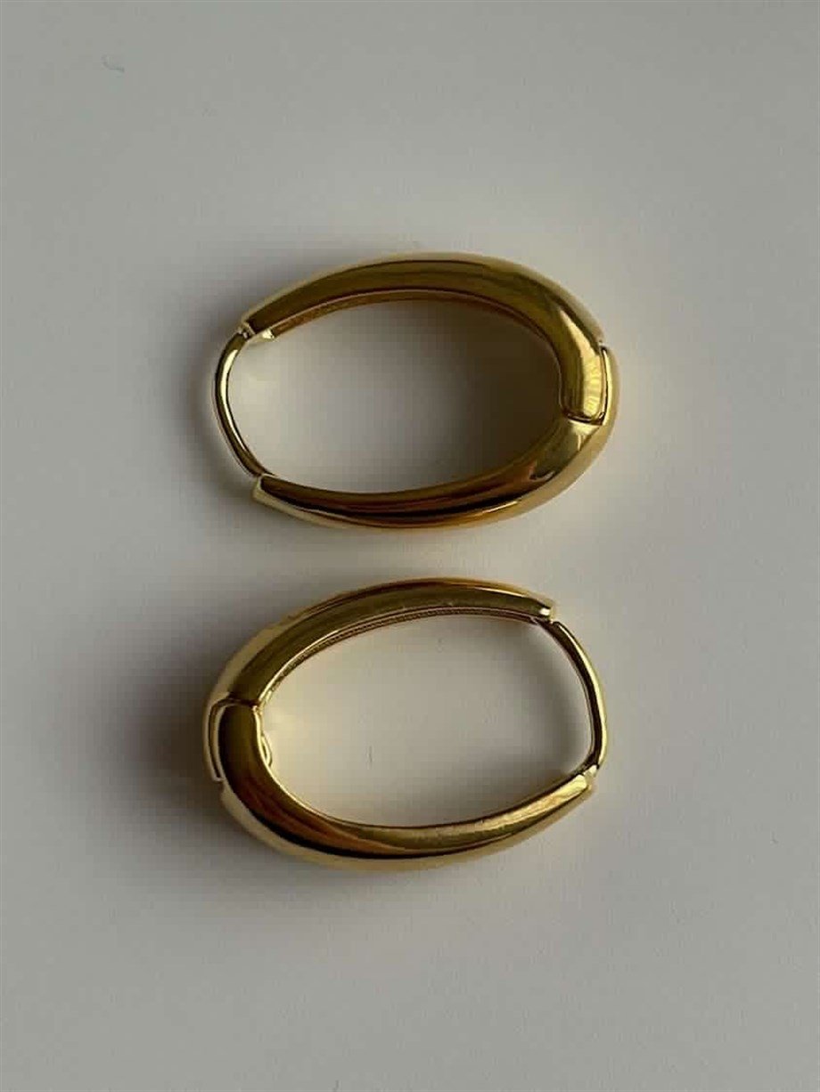 Özel Kaplama Oval Halka Küpe (2.40 Cm)