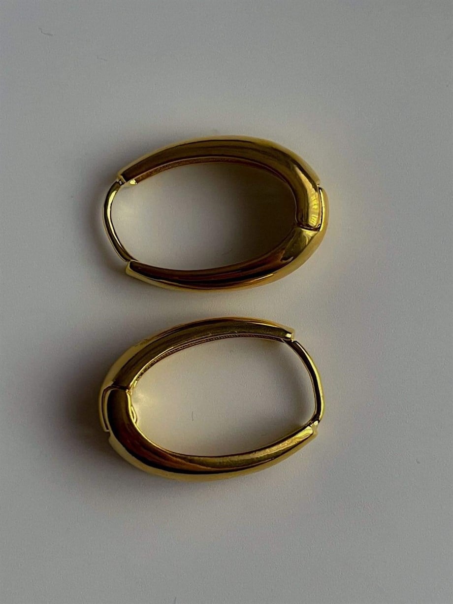Özel Kaplama Oval Halka Küpe (2.40 Cm)