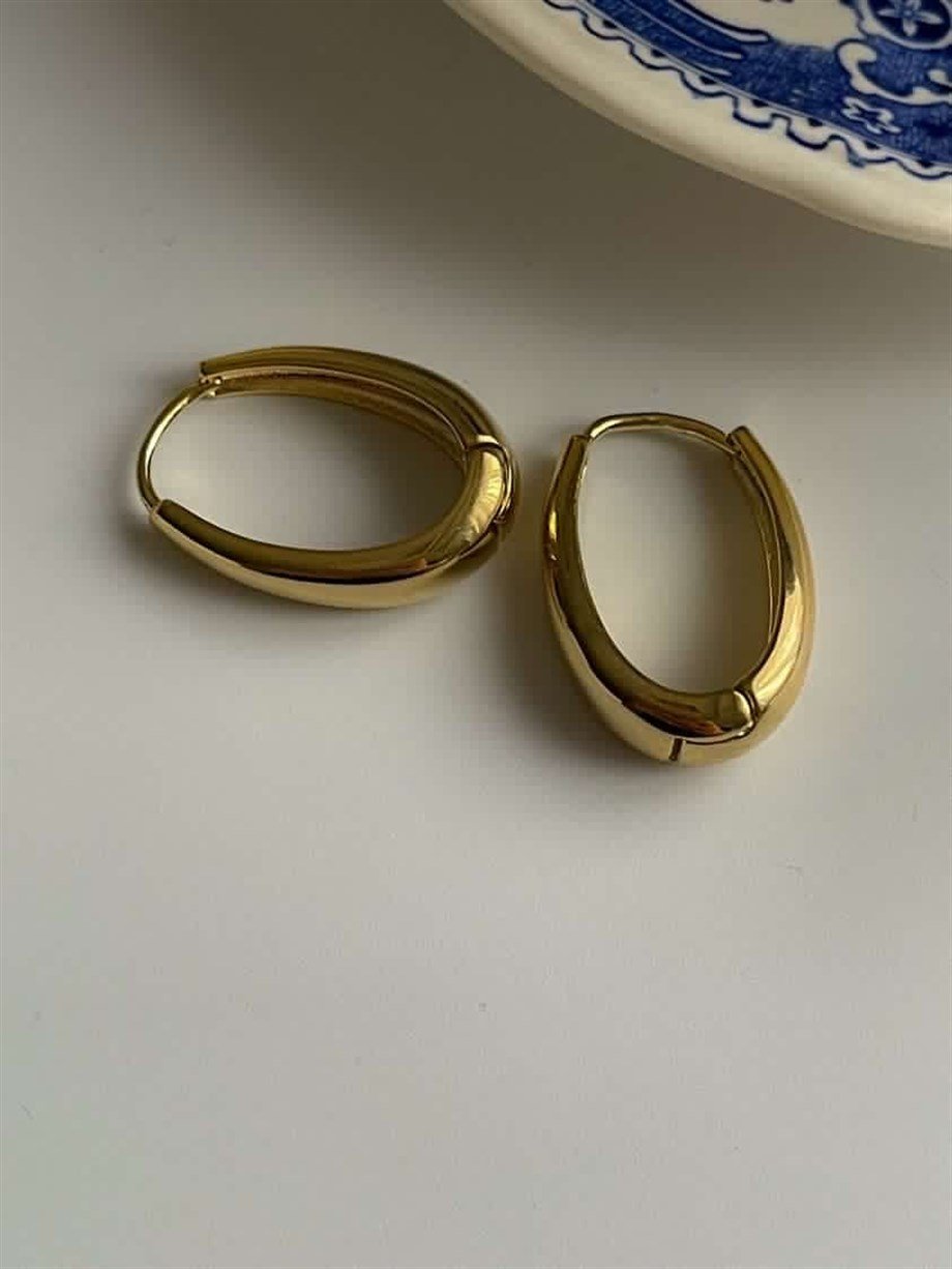 Özel Kaplama Oval Halka Küpe (2.40 Cm)