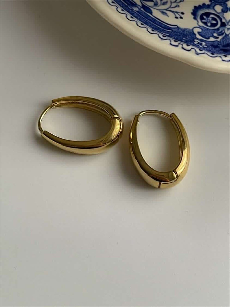 Özel Kaplama Oval Halka Küpe (2.40 Cm)