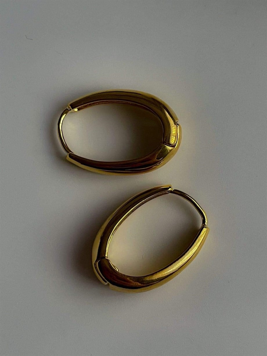 Özel Kaplama Oval Halka Küpe (2.40 Cm)