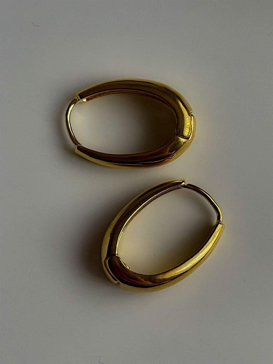 Özel Kaplama Oval Halka Küpe (2.40 Cm)
