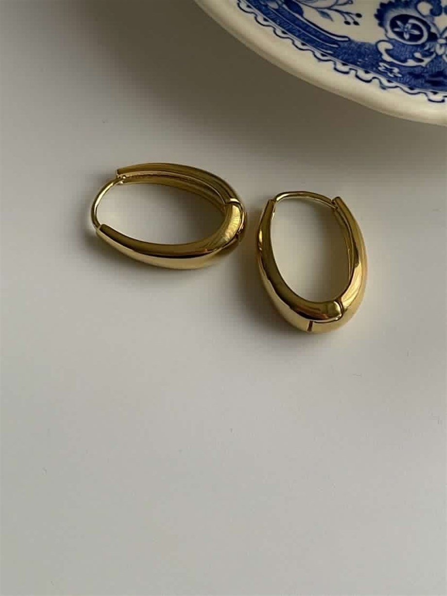 Özel Kaplama Oval Halka Küpe (2.40 Cm)